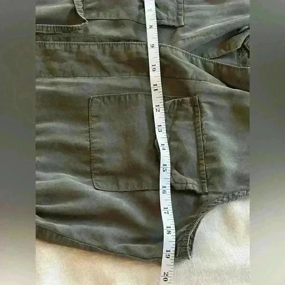 Mossimo Olive Green Button Down Utility Cargo Vest Pockets Medium - Picture 9 of 10